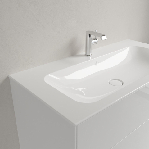 Villeroy & Boch finion meubelwastafel - 1 kraangat - 100x50cm CeramicPlus - zonder overloop - White Alpine (glans wit) SW106528