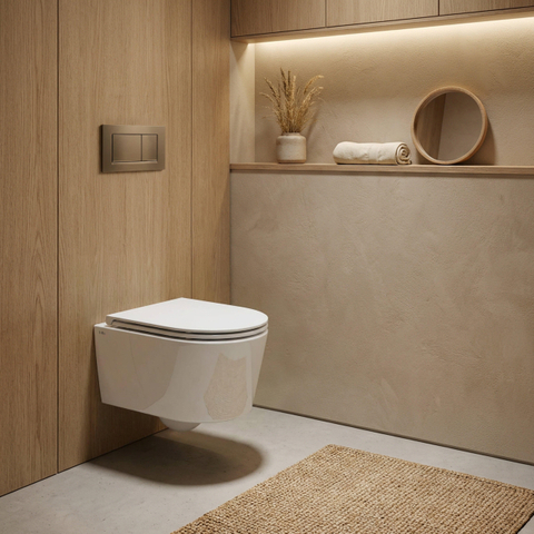 Clou InBe WC suspendu – compact – sans bride – 36,5 x 48 cm – avec abattant softclose – blanc brillant SW369990