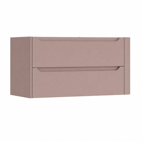 H&R Badmeubelen Juice Meuble sous lavabo - 100x45x50cm - angle droit arrondi - 2 tiroirs - poignée intégrée - fraise SW1489268
