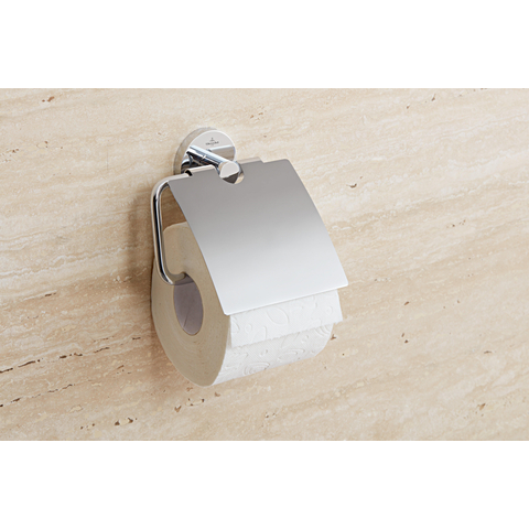 Villeroy & Boch Elements - Tender Toiletrolhouder - met deksel - 134x38x132mm - hoogglans chroom SW974073