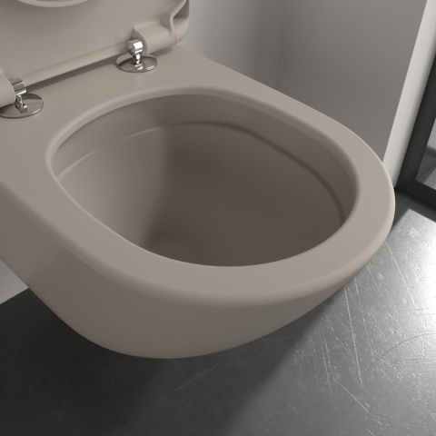 Villeroy & Boch Subway 3.0 Pack de WC suspendu - 56cm - sans bride de rinçage - fond profond - TwistFlush - abattant softclose et quickrelease - CeramicPlus - almond (beige) SW1417775