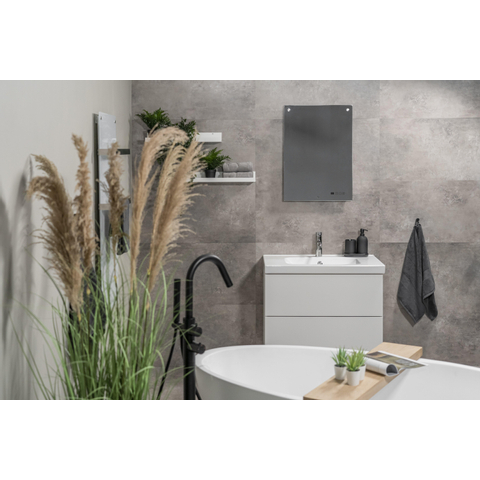 Eurom Sani 400 Mirror miroir – 70 x 50 cm – sans éclairage – chauffage infrarouge 400 W – Transparent SW656481
