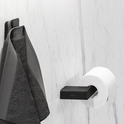 Geesa Shift Porte-rouleau de papier toilette sans couvercle Noir (droit) SW641367