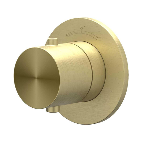 IVY Concord Élément de finition - pour mitigeur thermostatique encastré - Symmetry - rosace ronde - inox 316 brossé or mat PVD SW1030903
