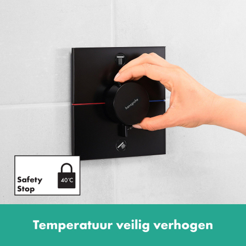 Hansgrohe ShowerSelect Comfort E Inbouw - thermostaat 2F geïntegreerde zheidscom.EN1717 - mat zwart SW917869
