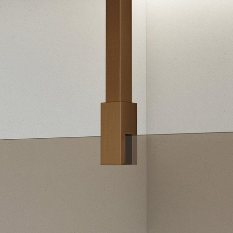 Fortifura Galeria Douche à l'italienne - 80x200cm - Fumé - Bras plafond - Cuivre brossé SW957641
