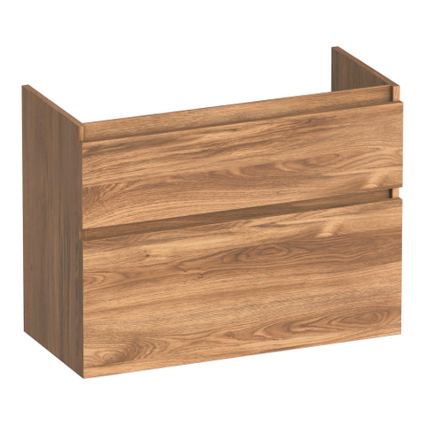 BRAUER Delight wastafelonderkast ondiep - 80x39x60cm - 2 softclose lades - greeploos - 1 sifon uitsparing - Honey OUTLETSTORE STORE44467