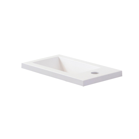 H&R Badmeubelen Mala Mala Fontein kunststeen 40x22x2.4cm met 1 kraangat Glans Wit SW457744