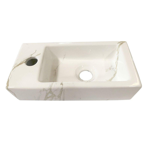 Wiesbaden Rhea S Mini fontein links - 36.5x18x9cm - keramiek carrara SW484771