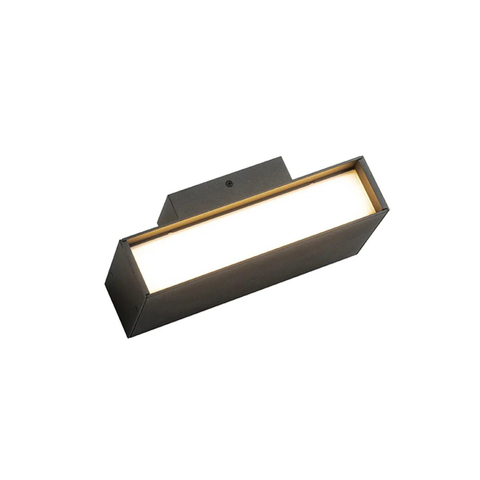 QAZQA Spector Applique murale - 2 lampes - 21cm - IP54 - Rectangle - Gris foncé SW1470017