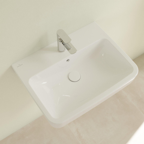 Villeroy & Boch O.novo wastafel - 60x46cm - met overloop - 1 kraangat - White Alpine (glans wit) SW445853