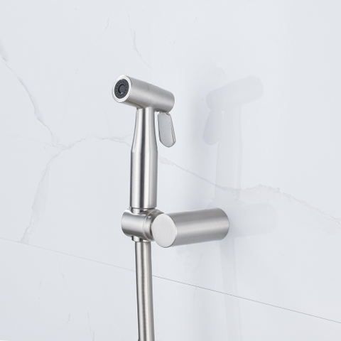 Fortifura Calvi Bidetset - handdouche - slang 150cm - houder - PVD - geborsteld RVS SW1123164