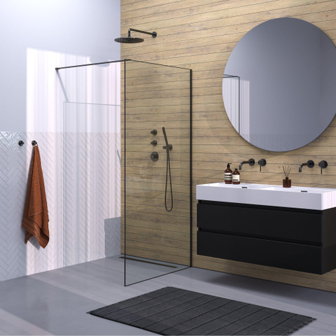 Brauer Season paroi de douche - 100x200cm - verre transparent avec cadre - 8mm - gunmetal brossé SW1039047
