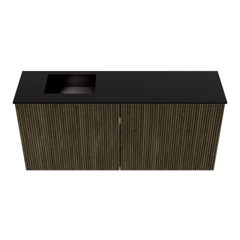 Mondiaz JOYA 90cm meuble de salle de bains - couleur Shadow - Vasque FAYE position Gauche Sans trou de robinet couleur Urban. SW1421508