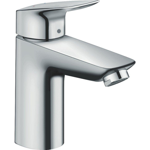Hansgrohe Logis 1 greeps wastafelkraan - 100 met afvoerplug - hoogglans chroom 0605652