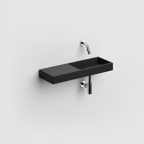 Clou Mini Wash Me lave-mains - 56x19x6cm - céramique - sans trou robinet - gauche - noir mat SW9316