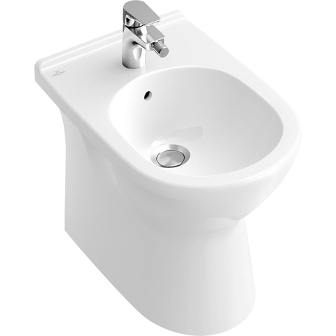 Villeroy & Boch O.novo staand bidet - met overloop - 1 kraangat CeramicPlus - White Alpine (glans wit) 0124161