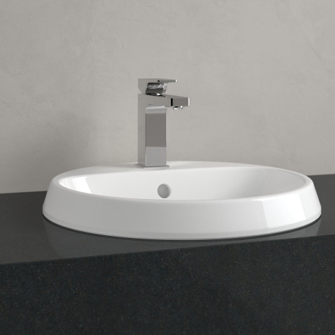 Villeroy & Boch Architectura Lavabo encastré - 450 x 450 x 170 mm - Blanc Alpin CeramicPlus - sans trop-plein - non poli SW762383