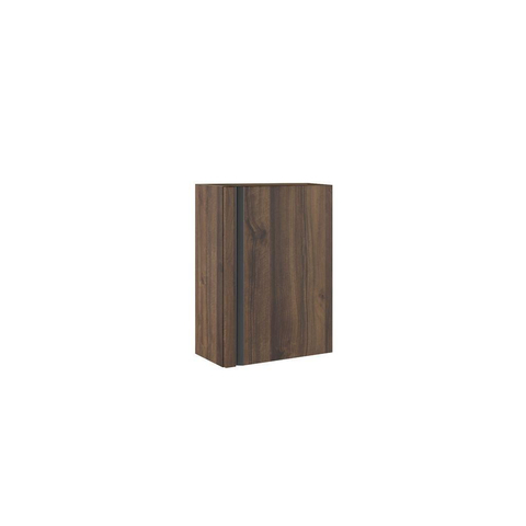 FugaFlow Eccelente Arredo Ensemble meuble WC - 40x65cm - 1 porte - 1 trou de robinet - droit - lave-mains pierre naturelle foncé - noyer SW1522182