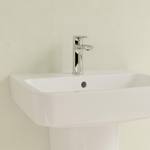 Villeroy & Boch O.novo wastafel - 55x46cm - met overloop - 1 kraangat - White Alpine (glans wit) SW448415