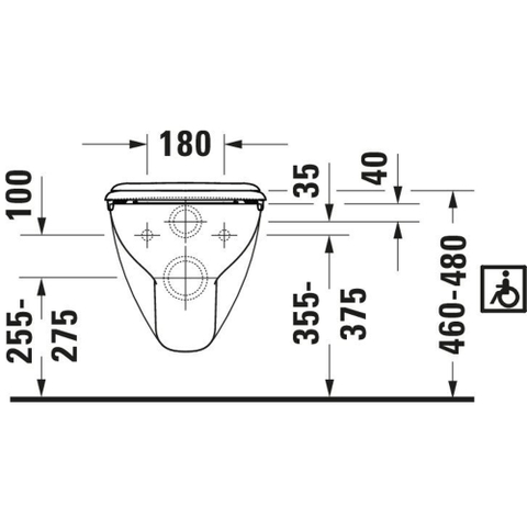 Duravit D-code - D-Code - Vital - hangtoilet - verlengd - 360 x 700 mm - diepspoel - wit - geschikt - voor ba - wit 0295863