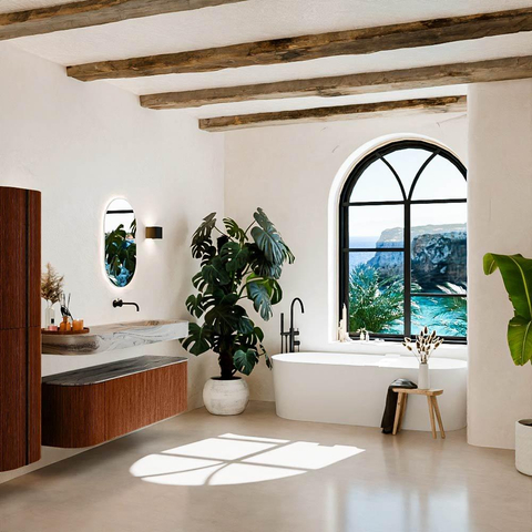 MONDIAZ THOR-DLUX 150cm meuble de salle de bains arrondi gauche + droite couleur Ruby avec 1 tiroir et 2 portes. Vasque suspendue CLOUD Droite sans trou de robinet couleur Sombra. SW1464900