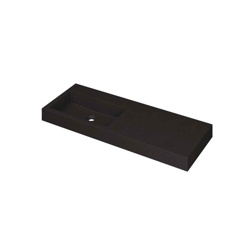 Ink Momento lavabo - 120x45x9cm - vasque à gauche - sans trou de robinet - quartz noir SW798315