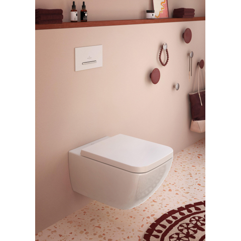 Villeroy & Boch venticello closetzitting - met deksel - met softclose en quick release RVS/wit - quickrelease - White Alpine (glans wit) SW106577
