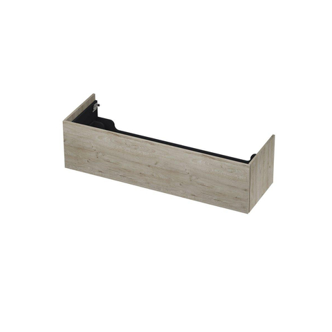 INK Wastafelonderkast - 140x45x37.6cm - 1 lade - push to open - met recht opdekfront - MFC - Greige eiken SW439229