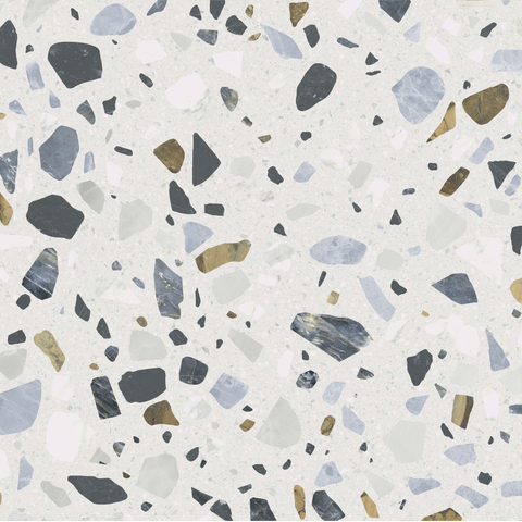 ÉCHANTILLON Terravito Hodoro carreau mural et de sol - 59.5x59.5cm - 9.5mm - rectifié - Terrazzo - Blanc SW1130597