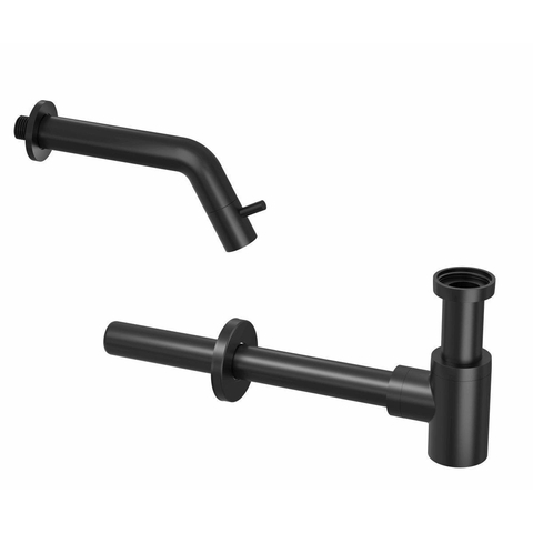 INK 3B Kit robinet lave-mains - robinet lave-mains mural - siphon design - noir mat SW450965