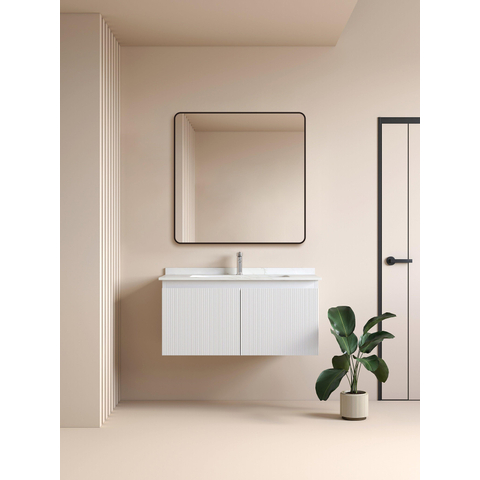 Saniclass Retro Line miroir – carré – 100 x 100 cm – Noir mat SW643419