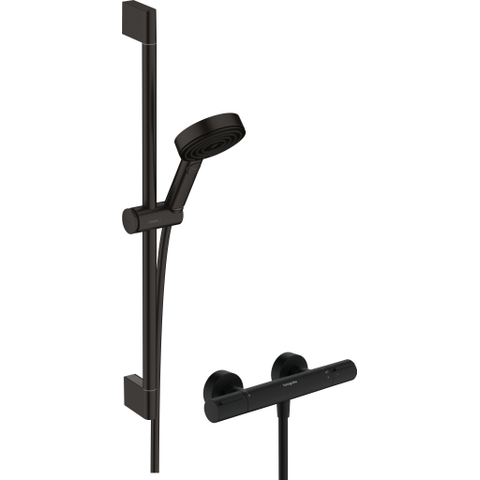 Hansgrohe Pulsify select s Douchesysteem - 105 - 3jet Relaxation - ecosmart - met Element en glijstang 65 cm - thermostaat - mat zwart SW1186277