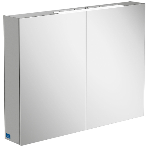 Villeroy & Boch my view one spiegelkast - 100.7x74.6cm - met 2 deuren - met led - zilver SW73042