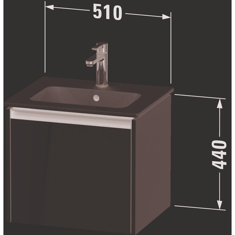 Duravit Ketho.2 Wastafelonderkast - 51x42x44cm geschikt - voor 1 waskom - spaanplaat Eiken (terra) - mat eiken terra (hout) SW773032