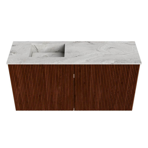 Mondiaz JOYA-DLUX 80cm toiletmeubel - kleur Ruby - Wastafel FAYE positie Links 1 kraangat kleur Glace. SW1423544