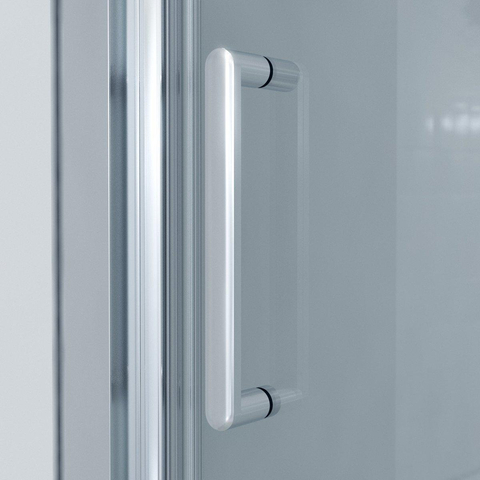 Saniclass ID06 Quick fit Porte coulissante 90x190cm verre de sécurité 6mm anti-calcaire profilé chrome SW238223