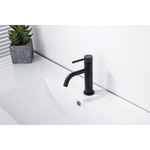 Fortifura Calvi Slim Wastafelkraan - 17.4cm - opbouw - mat zwart SHOWROOMMODEL SHOW24479