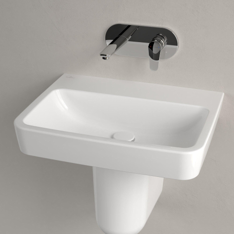Villeroy & Boch O.novo wastafel - zonder kraangat - 60x46cm - zonder overloop CeramicPlus - White Alpine (glans wit) SW448374
