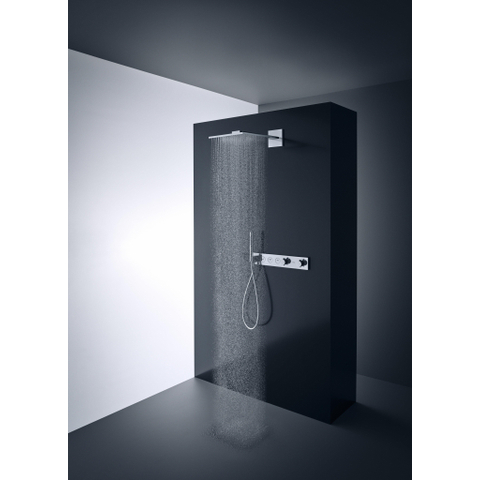 AXOR ShowerSolutions douche de tête - 30x30cm - carré - avec bras de douche - 2 jets - chromé SW241748