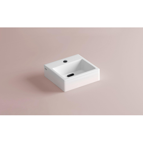 Clou Flush 1 fontein - 28x27x9cm - met kraangat - met plug - keramiek Wit SW9324