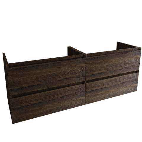 Saniclass Holz Pure Meuble sous lavabo - 160x45x60cm - 4 tiroirs - Chêne charcoal SW1420796