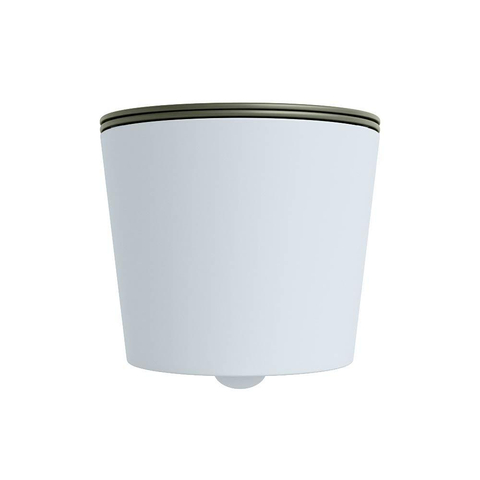 Mondiaz LAVIE hangtoilet – spoelrandloos – 36 x 53 cm – met softclose zitting – Clay (lichtblauw/grijs), zitting Army (groen) SW1208569
