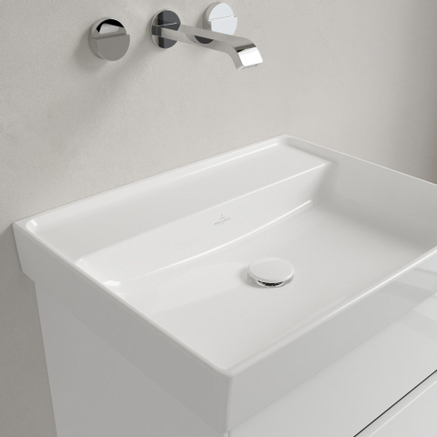 Villeroy & Boch Collaro wastafel - 60x47cm - zonder overloop - zonder kraangat CeramicPlus - White Alpine (glans wit) SW358364