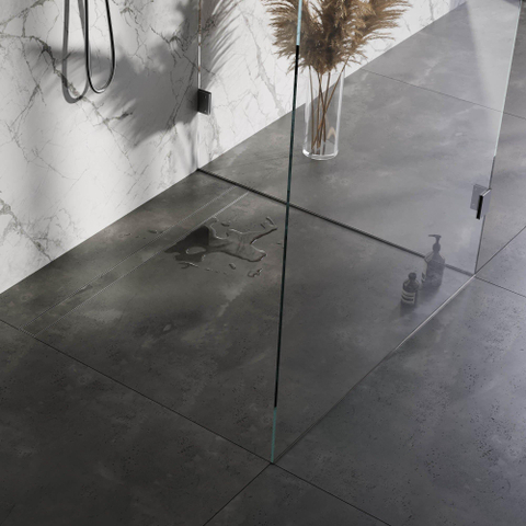 Brauer Douchegoot - 110x7.5cm - vloerflens - tegelinlegrooster omkeerbaar - RVS - geborsteld RVS SW771545