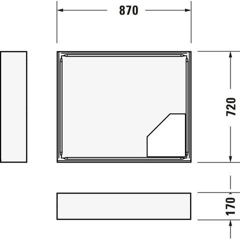 Duravit D-code Douchebak - 90x75x8.5cm rechthoekig acryl - wit 0295838