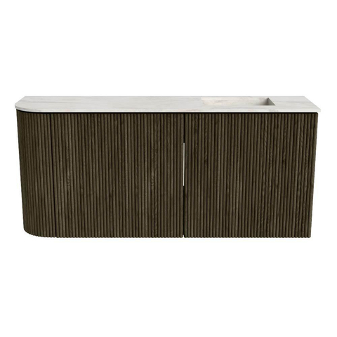 Mondiaz JOYA-DLUX 91.6cm toiletmeubel - ronding links kleur Shadow - Wastafel FAYE positie Rechts 1 kraangat kleur Ostra. SW1423034