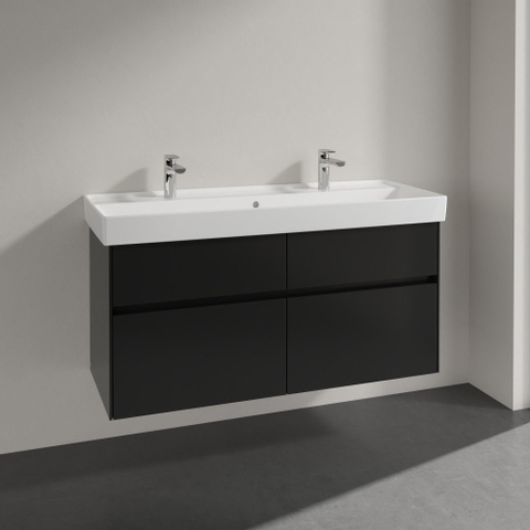 Villeroy & Boch Collaro wastafelonderkast 115.4x54.6cm 4 lades Black matt SW479493