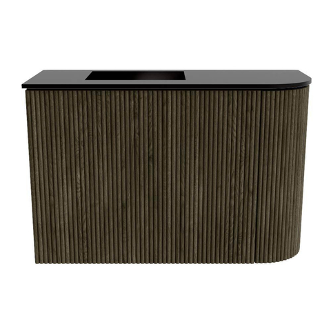 Mondiaz JOYA 61.6cm meuble de toilette - arrondi droit couleur Shadow - Vasque FAYE position Gauche Sans trou de robinet couleur Urban. SW1421521