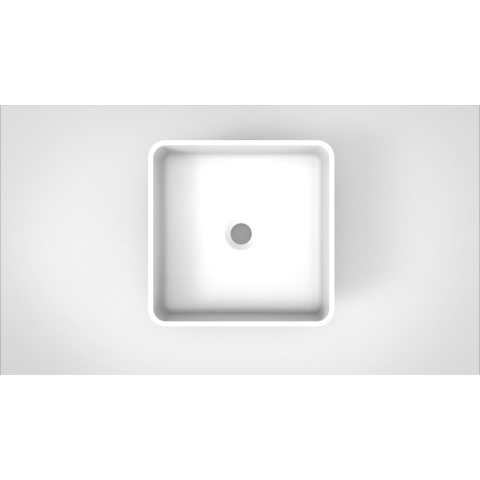 Arcqua Case waskom - 37x37cm - Vierkant - Cast marble Wit Mat SW767333
